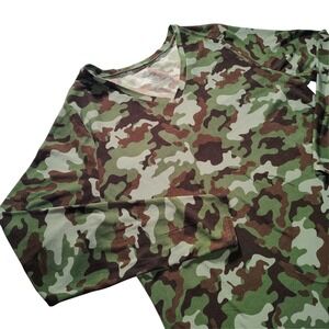 No Boundaries Womens Long Sleeve Camouflage V Neck Top Plus‎ Size 2X/2XG (19-21)